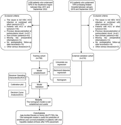 Development and validation of a prognostic score for TIPS placement in patients with viral hepatitis cirrhosis-related portal hypertension: a multi-center retrospective study